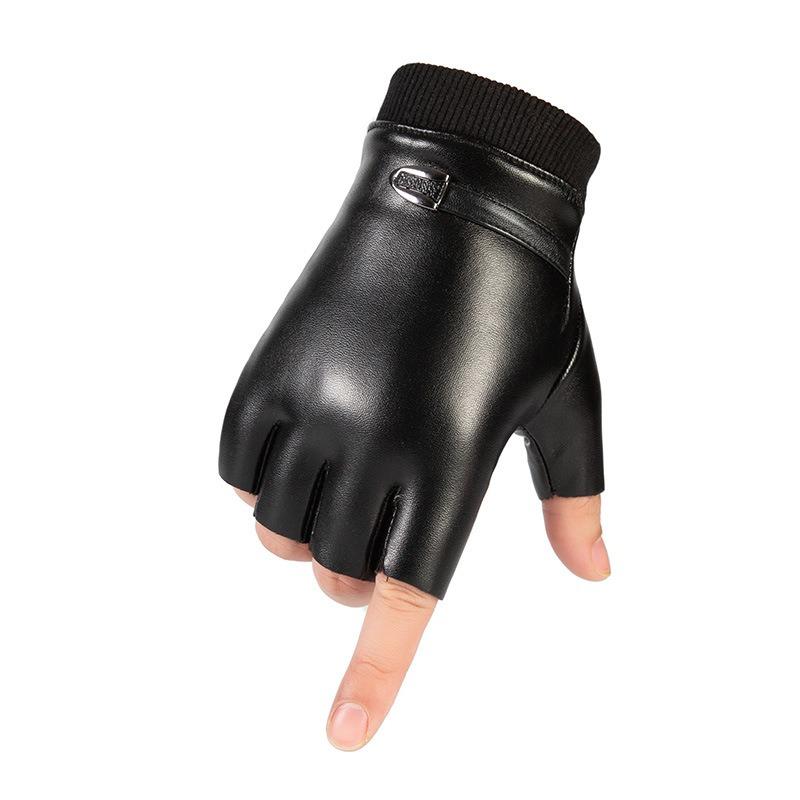 Half-finger Leather Gloves New Men's and Women's Fashion Warm and Cold Half-finger Gloves Outdoor Cycling Sports Leather Gloves