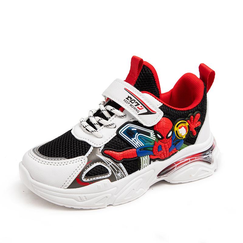 

Kids Casual Shoes Mesh Spider-Man Spring Shoes For Boys Flat Outdoor Basketball Anti-slip Breathable Blue Red Shoes Size 21-38 21