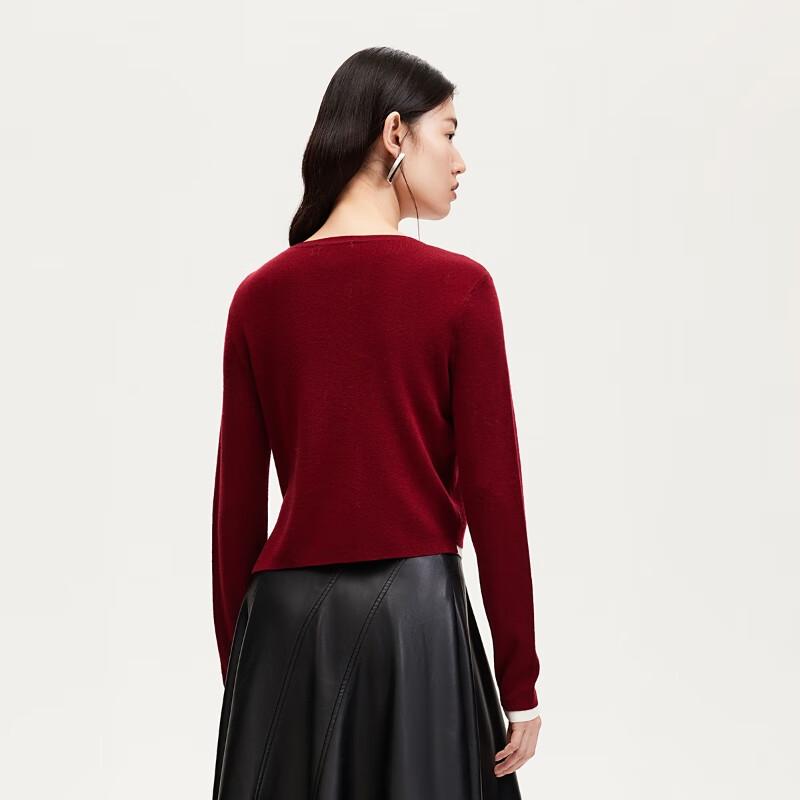 VEROMODA Women's Faux Two-Piece Round Neck Knit Top