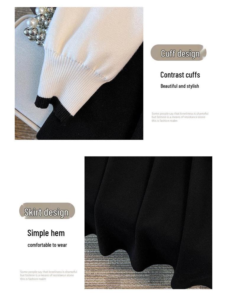 Plus Size Women's Long Lapel Sweater Dress - Bust 150/160 - Sizes 200/350 Jin - Style 8060