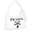 Prada Re-Edition 2000 Reißverschluss Stoff Achseltasche Handtasche Hand Schultertasche Damen Weiß
