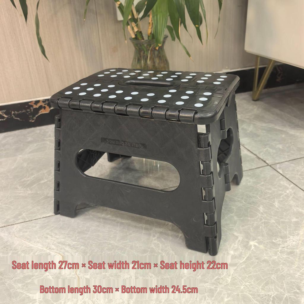 Portable Folding Cartoon Stool for Children & Adults - Durable Plastic Shoe Changing Seat
