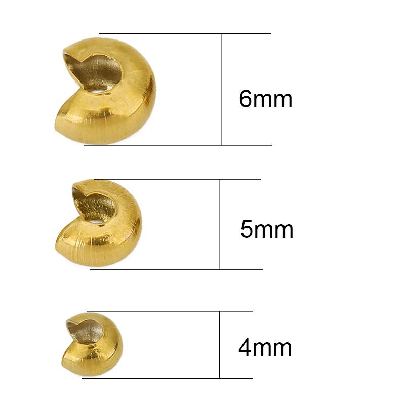 20 Piezas Acero Inoxidable PVD Nunca Se Desvanece Cubierta de Terminales de Engaste 4 5 6 mm Cuentas Espaciadoras Tope Para Fabricación de Collares Pulseras Joyería