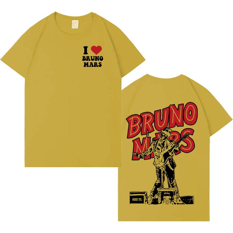 Rapper Bruno Mars Hip Hop Double Sided Print T Shirts Mens Aesthetic Oversized Tshirt Casual Summer Tee Shirt Unisex Streetwear