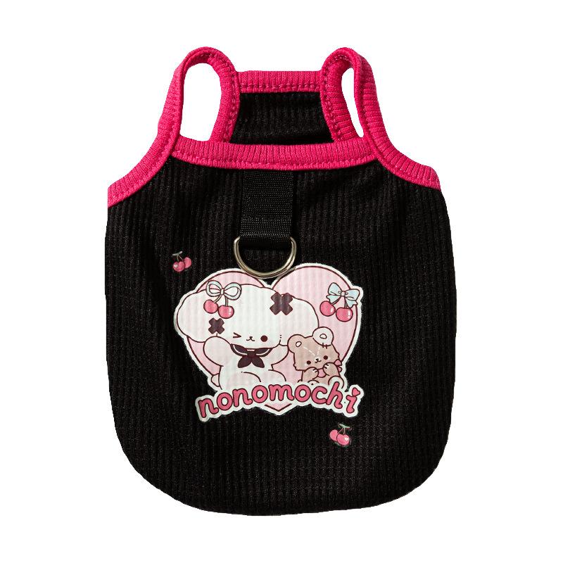 Spring and summer new dog vest love waffle traction sling sweet wind small dog pet clothes