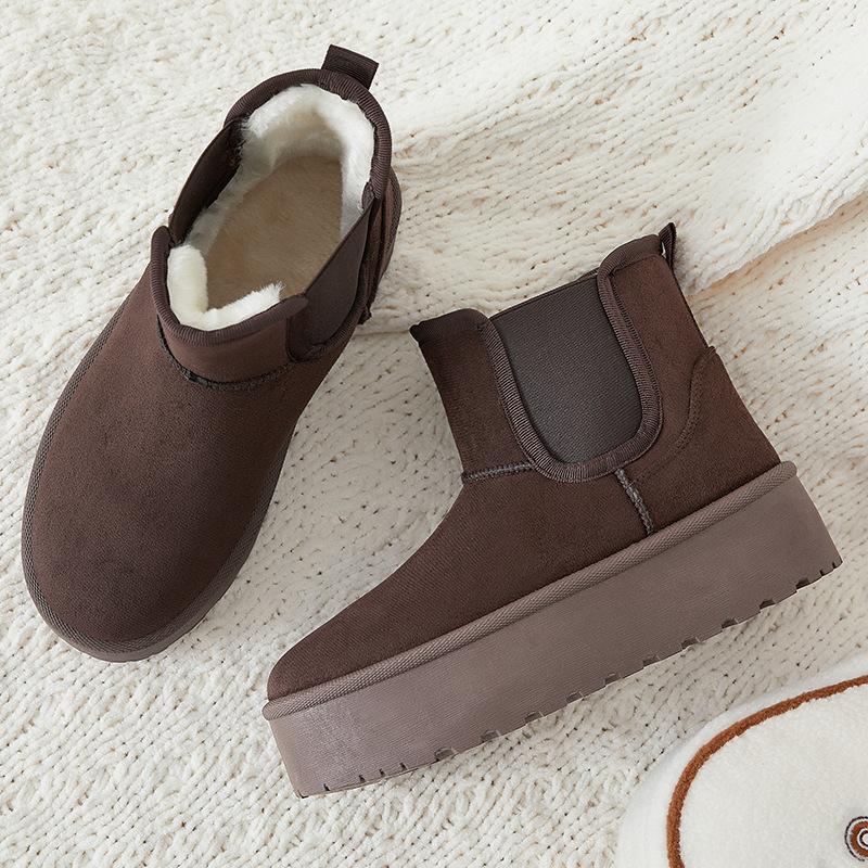 Women's winter snow boots not tired feet thick soles non-slip cold padded lining thickened warm home outdoor travel cotton shoes