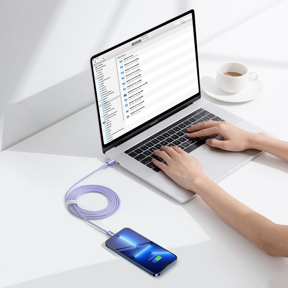 Baseus 2m USB-C to Lightning Cable, 20W Fast Charging, 480Mbps Data Transfer, Purple
