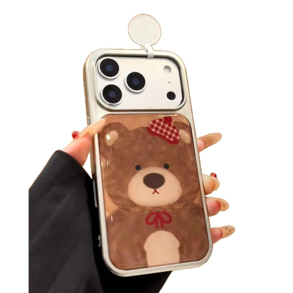 Vintage oil painting style Miffy rabbit bear is suitable for Apple 17Promax mobile phone case IP15/16Pro Epoxy water condensation