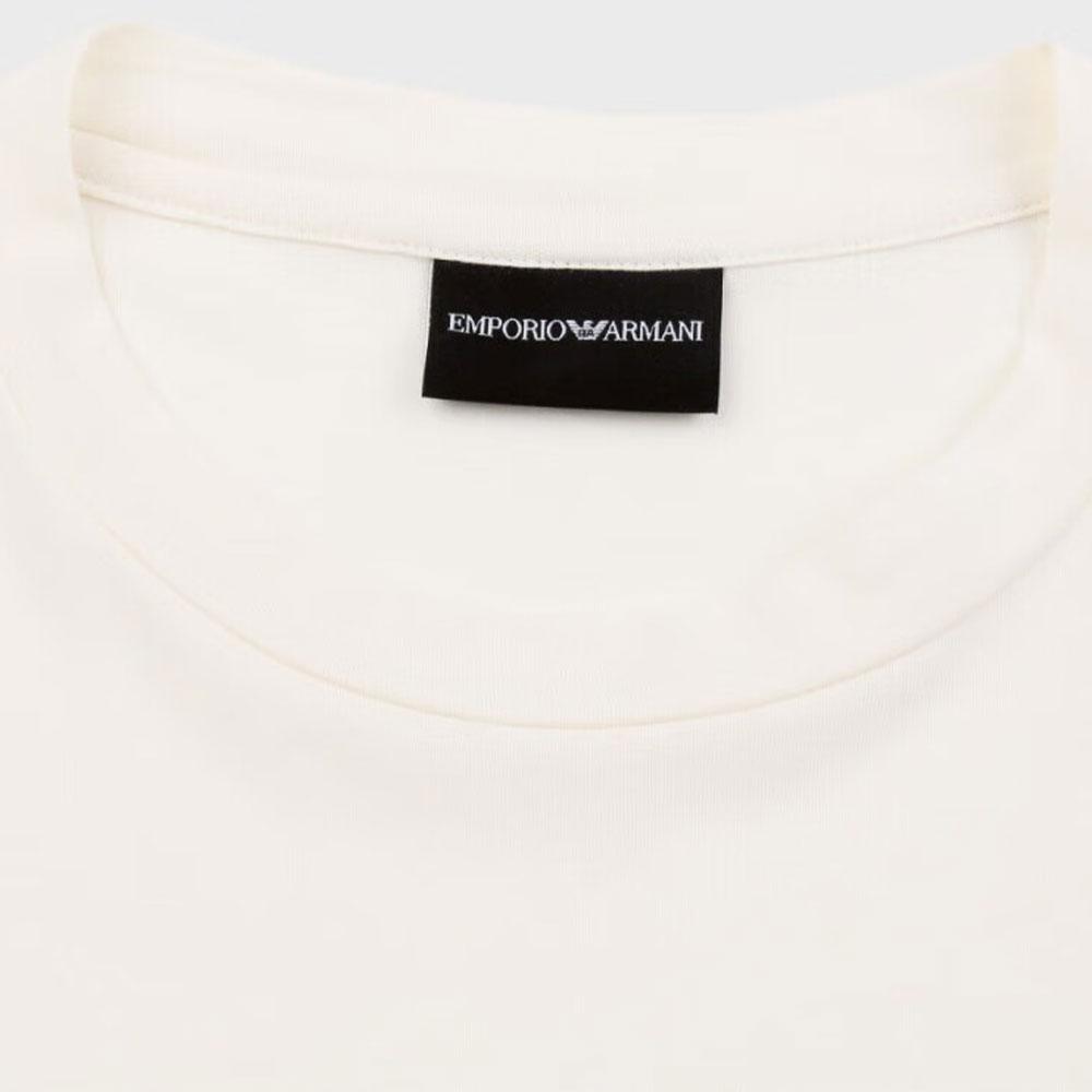 Emporio Armani Ss22 Logo Minimalist Cotton Short Sleeve T-Shirt Men Tops Beige 3L1TFR-1JPZZ-0128