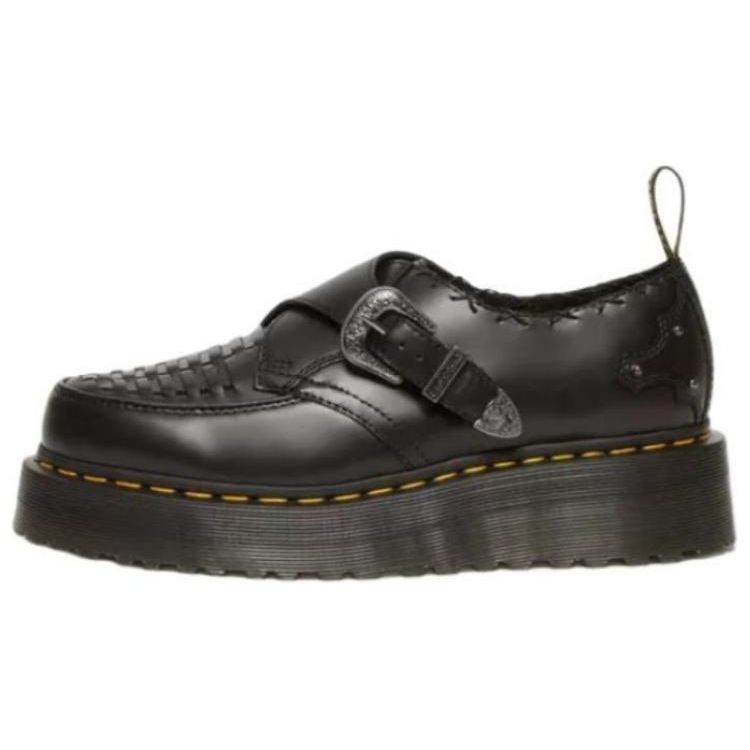 Dr. Martens Leather Fashion Comfortable Simple Low-Top Casual Shoes Unisex Casual Shoes Black 31680001