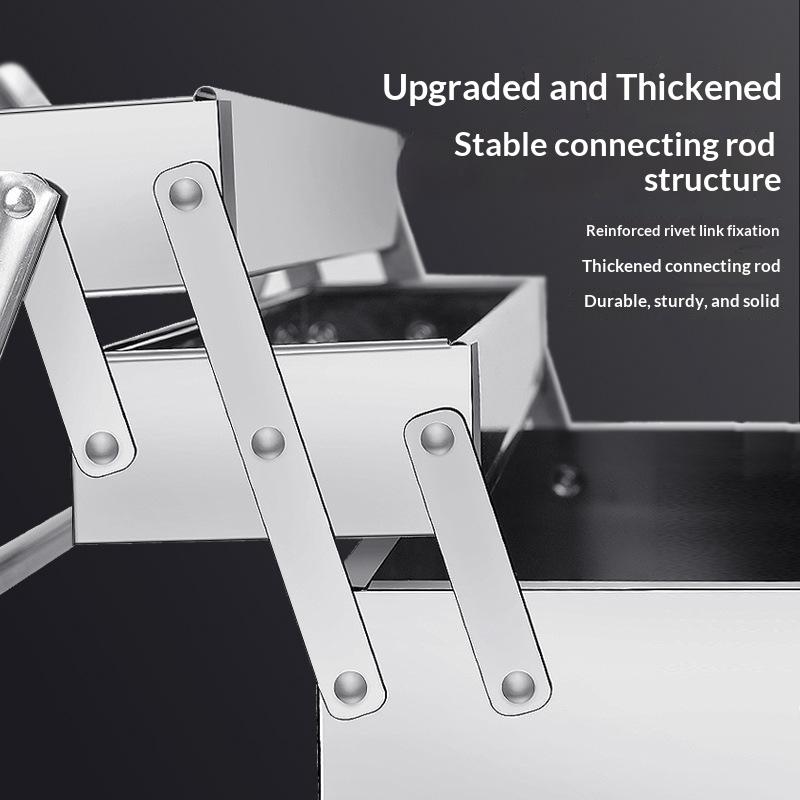 Stainless Steel Foldable Tool Box Multi Layer Portable Hardware Storage Case For Auto Repair Household Tool Organizing Work Use