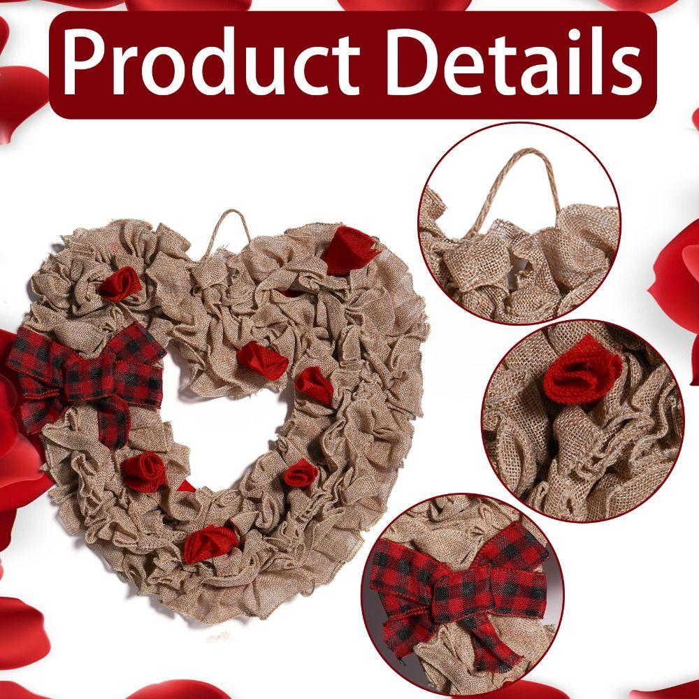 Unique Heart Shaped Wreath Exquisite Wall Hanging Garlands Valentines Day Wreaths  Anniversary