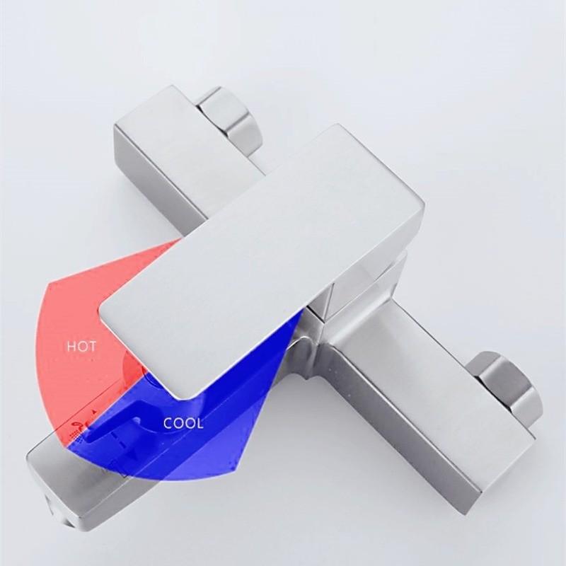 Bathroom Hot And Cold Water Mixing Valve Faucet Stainless Steel Bathtub Water Tap Household Shower Set