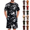 Men's Halloween Casual Pajama Set Short Sleeve Top and Shorts Lightweight Comfortable Sleepwear for Home Relaxation
