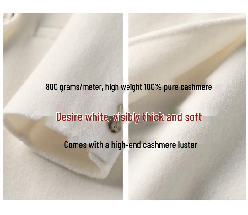 100% Pure Cashmere Double-Sided Women's Petite Woolen Overcoat