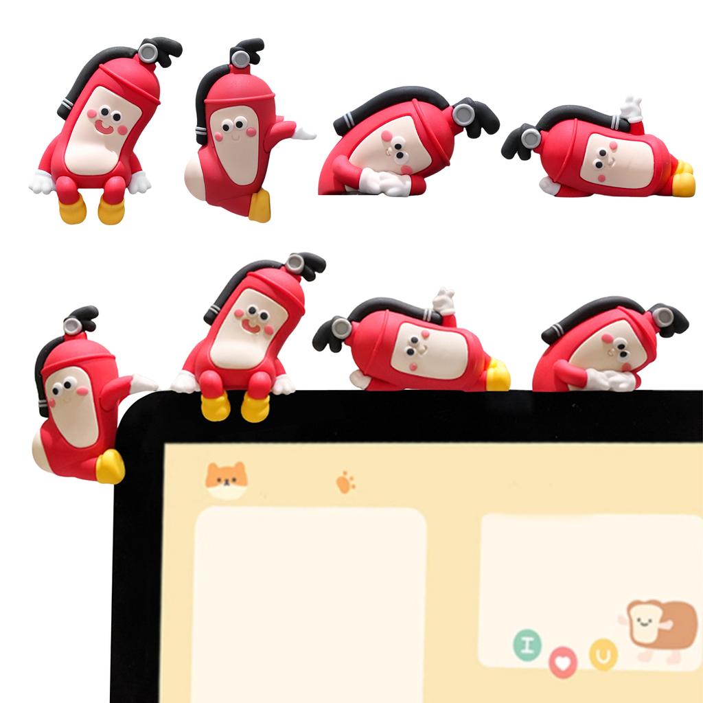 4Pcs Computer Monitor Decor Figurines Reusable Car Dashboard Ornaments Multi-Purpose Small Display Statues Gift for Friends