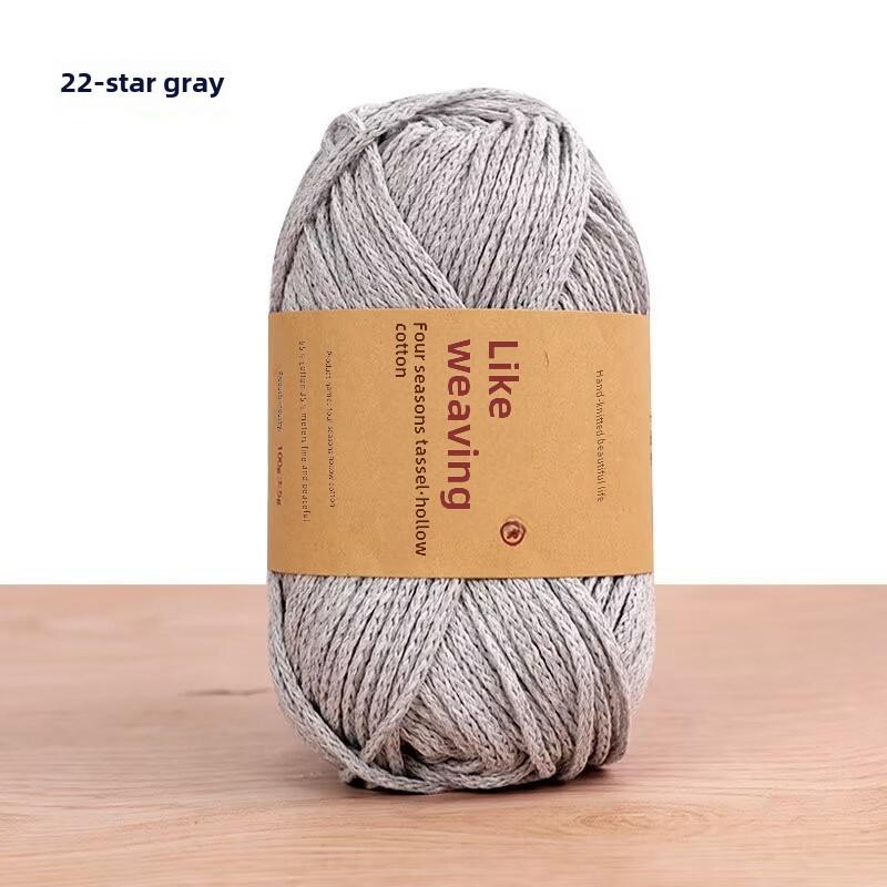 Round 2mm Cotton-Linen Yarn for DIY Crochet Bags & Hats