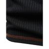 Men's Ribbed Henley Short Sleeve T-Shirt Contrast Leather Placket Casual Muscle Fit Top