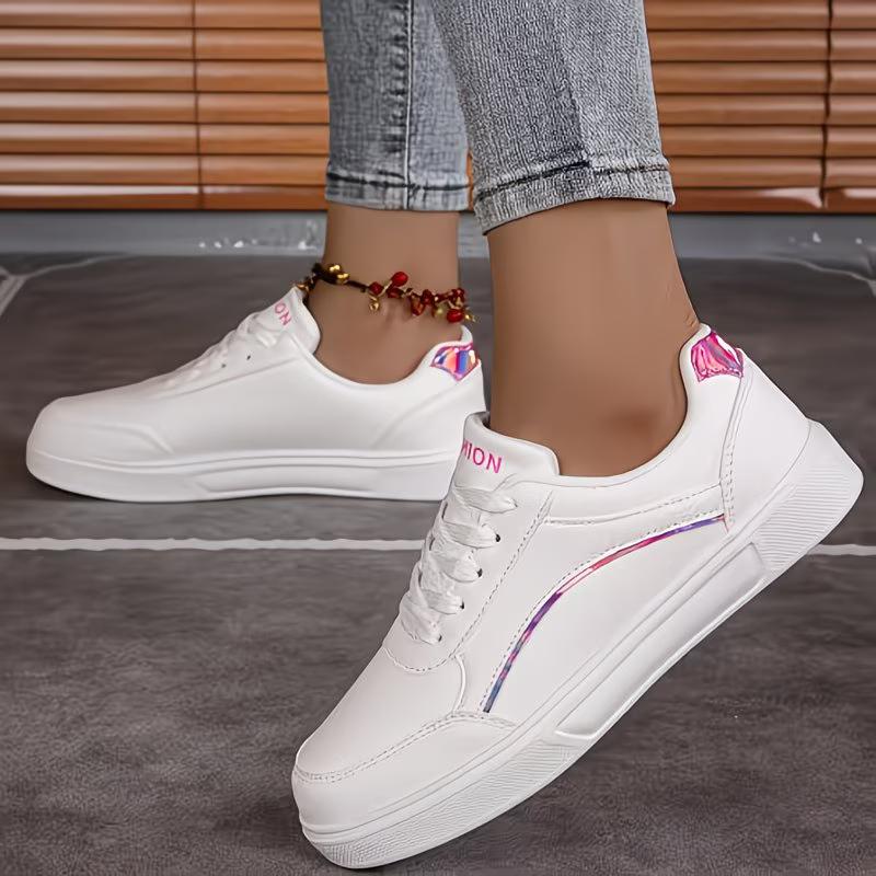 Sneakers, Women's New Style White Casual Versatile Trendy Skate Shoes, Spring Sports Shoes for Students
