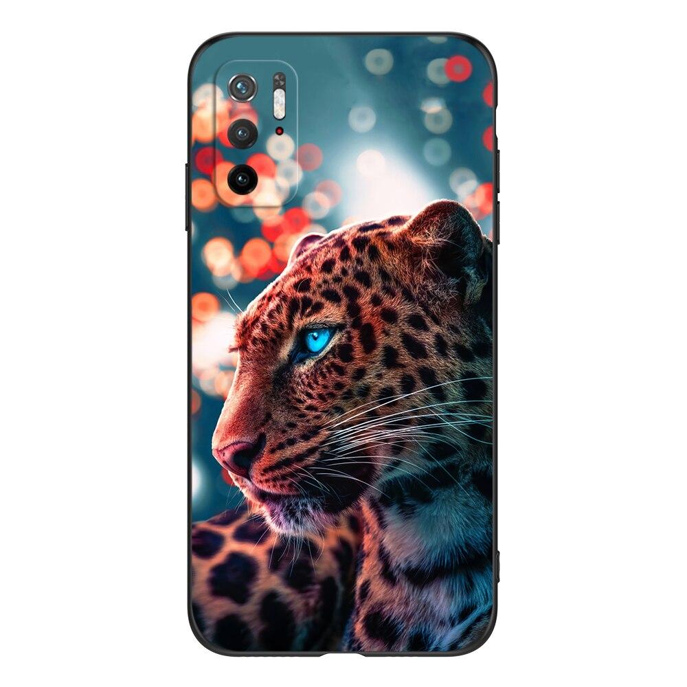 For Poco M3 Pro 5G Case 6.5" Xiaomi Redmi Note 10 5G Phone Back Cover Bumper POCOPHONE Black Tpu Case Lion Wolf Tiger Dragon