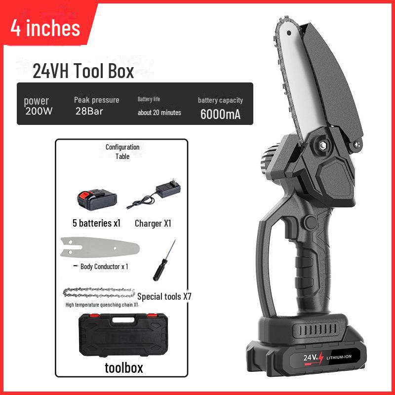 High-Power Rechargeable Handheld Electric Chainsaw for Tree Pruning and Logging