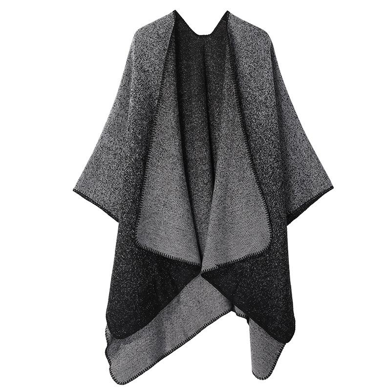 Warm Leopard Print Double-Sided Plaid Cashmere Imitation Shawl for Women 160-135cm