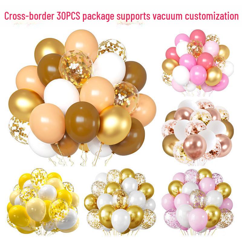 30-Piece Colorful Sequin Balloon Set for Parties and Events