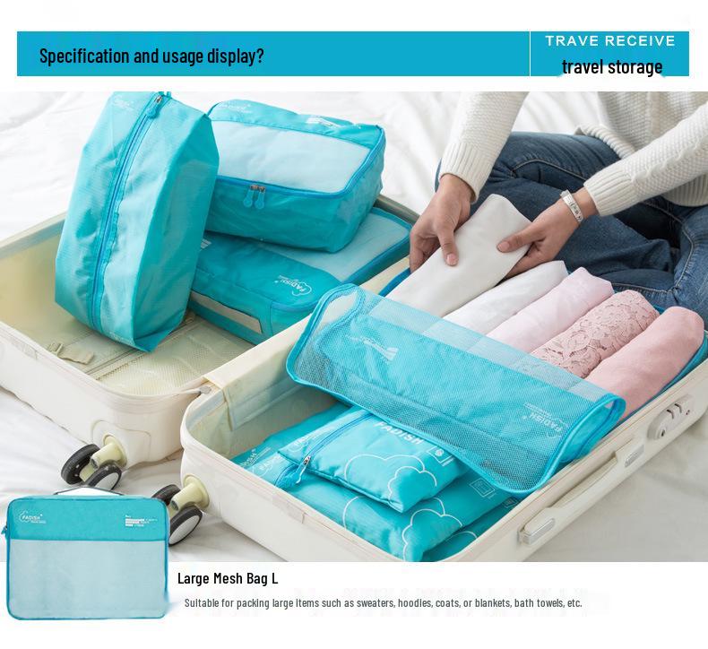 7-Piece Travel Storage and Organizer Bag Set for Suitcases