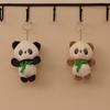 Boneca de pelúcia fofa segurando folha de bambu panda boneca boutique chaveiro pingente pequeno presente lembrança