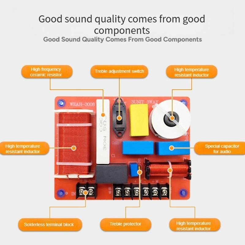 Linkwitz 4th Order 3 Way Professional Sound Crossover 500W Power Simple Installs for Clear High Accuracy Sound