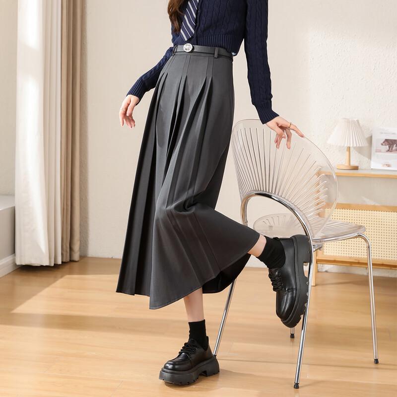 TERRE BLEUE Stylish A-Line Pleated Skirt M