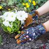 1 Pair Women Gardening Gloves Wear-resistant Thick Five Fingers Anti-slip Sweat-Absorbent Scratch Resistant No Stab Weeding Gloves Digging Planting