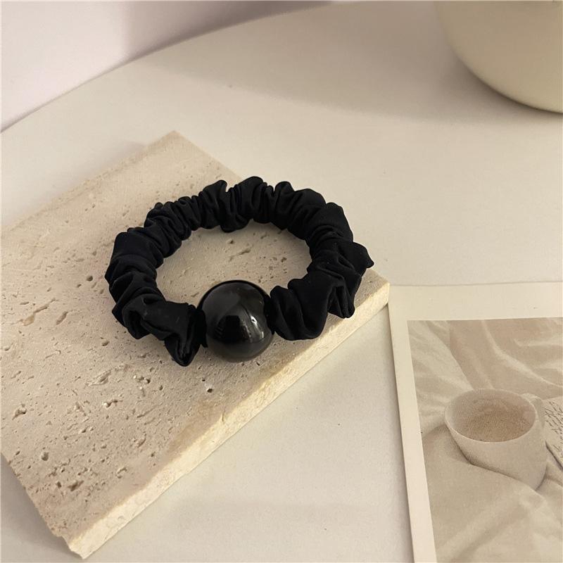 Pearl Large Intestine Elastic Hair Ring 2026 New Back of Head Rope Hair Tie Ball Head Rubber Band Headpiece Hair Tie Rubber Band