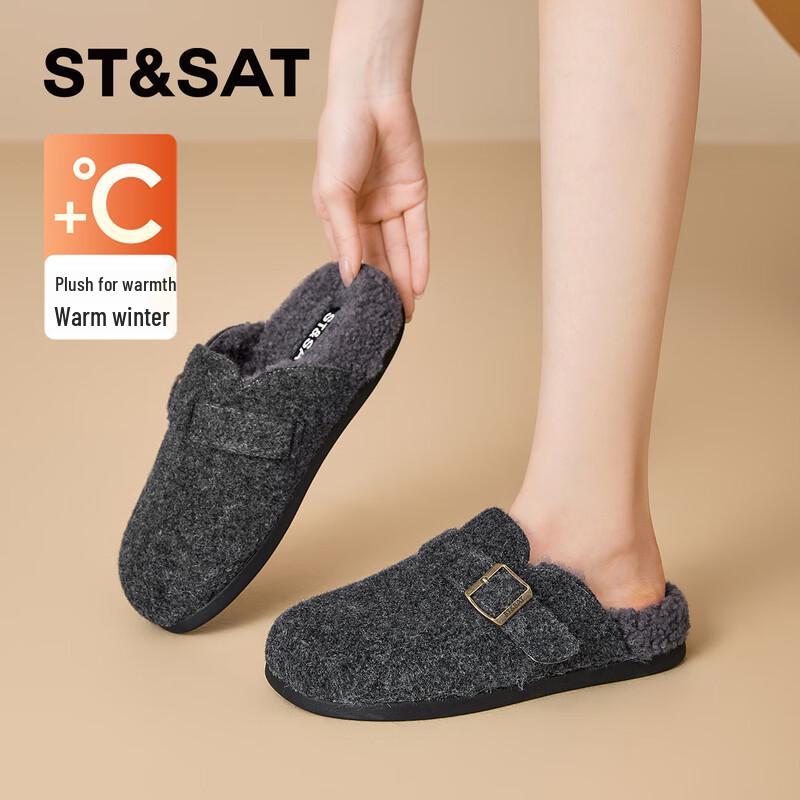 Women s Plush-Lined Thick-Sole Slip-On Clogs 36