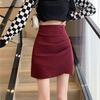 Classic High Waist Mini Skirt With Ruffles And Zipper For Stylish Women