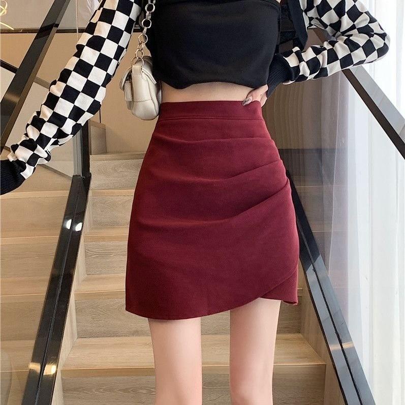 Classic High Waist Mini Skirt With Ruffles And Zipper For Stylish Women