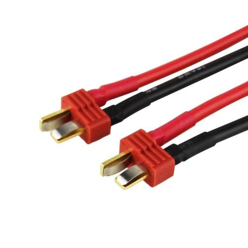 Boladge 2-Pack T-Type Plug Male Connector to 4.0mm Banana Plug Bullet Connector Adapter Cable, 30CM 14AWG Cable