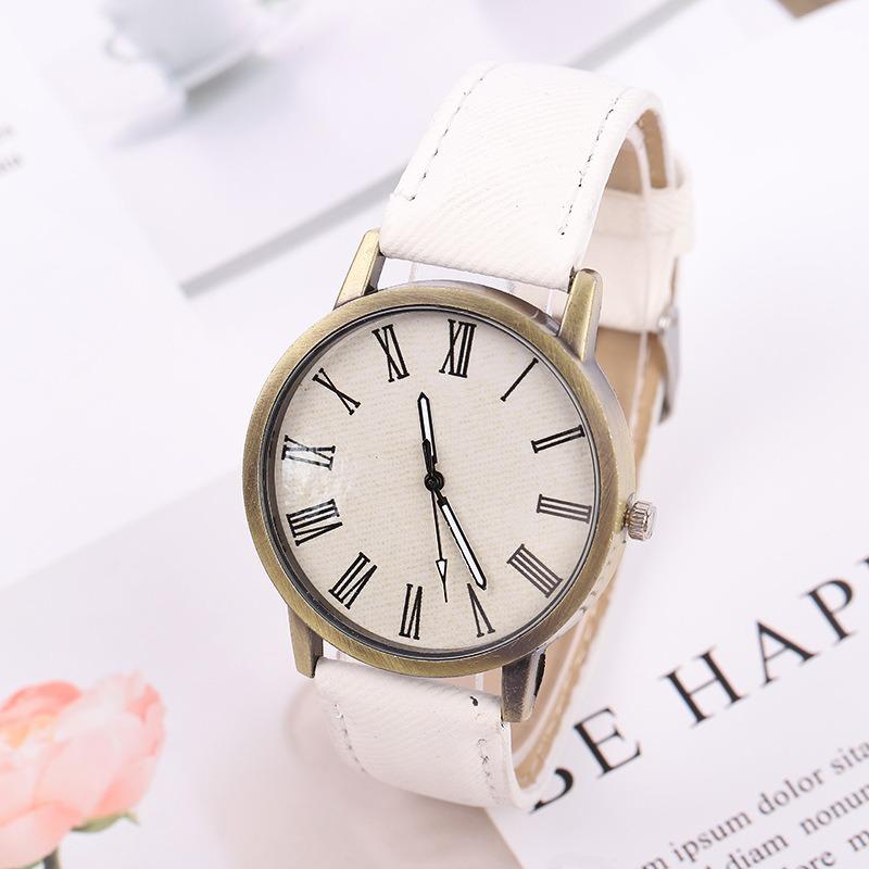 Men's VintaeWatch Men's Bronze Watch Scale Denim Strap Quartz Watch