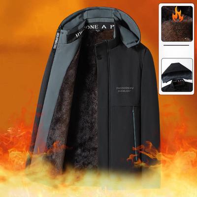Winter Herren Baumwollgepolsterte Kleidung Schlichte Mode Lässige Baumwollgepolsterte Kleidung Plus Samtverdickung Um Warm zu Halten Männer