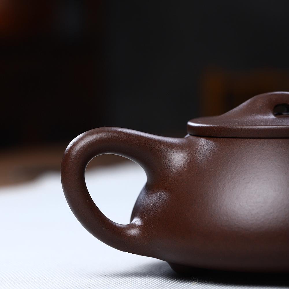 Handcrafted Zisha Stone Scoop Teapot Set - Small Capacity, Yixing Kung Fu Tea Set.
