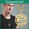 Stylish Titan Steel Necklace With Dragon And Bead Pendant For Hip Hop Fashion Enthusiasts
