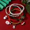 Christmas Colorful Beads Multi Element Pendant Bracelets For Women Santa Claus Tree Elk Bracelet Party Jewelry