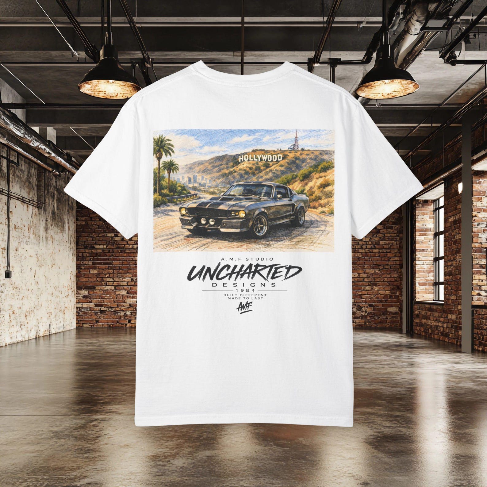 A.M.F Studio Uncharted Designs Hollywood Drive Tee 1984 | Muscle Car 4XL