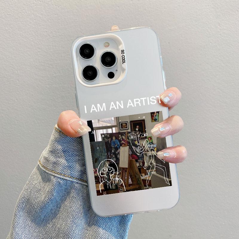 

Gothic Style Line Artistic Drawing Laser Phone Case For iPhone 17 12 13 Mini Pro Max 14 15 16 Pro Max Plus 11 Pro Max Back Cover iPhone XR