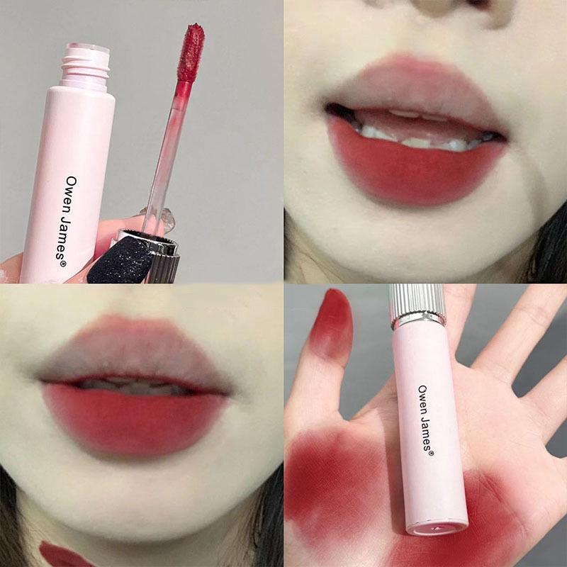 Korean Cute Pink Tube Matte Mousse Lipstick Long-lasting and Easy To Velvet Lip Gloss Playful Girl Lip Makeup Cosmetic