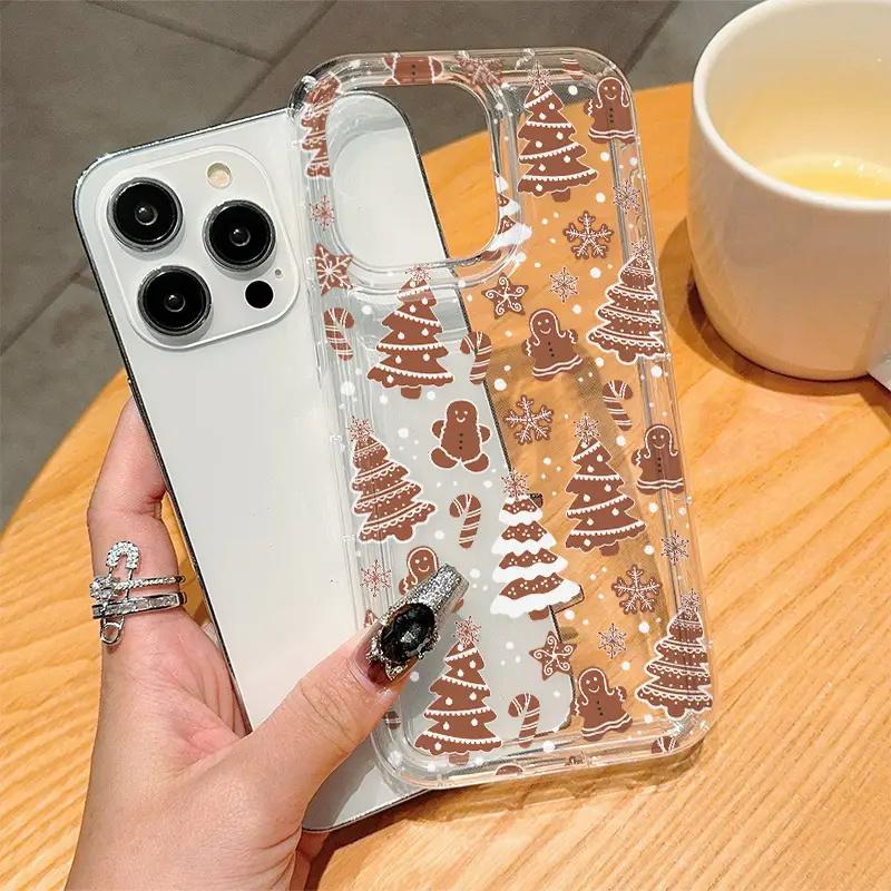 Case For iPhone 16 Case iPhone 15 Pro Max Luxury Cartoon Christmas Case for iPhone 14 13 12 11 XS X XR 7 8 Plus Shockproof Cover
