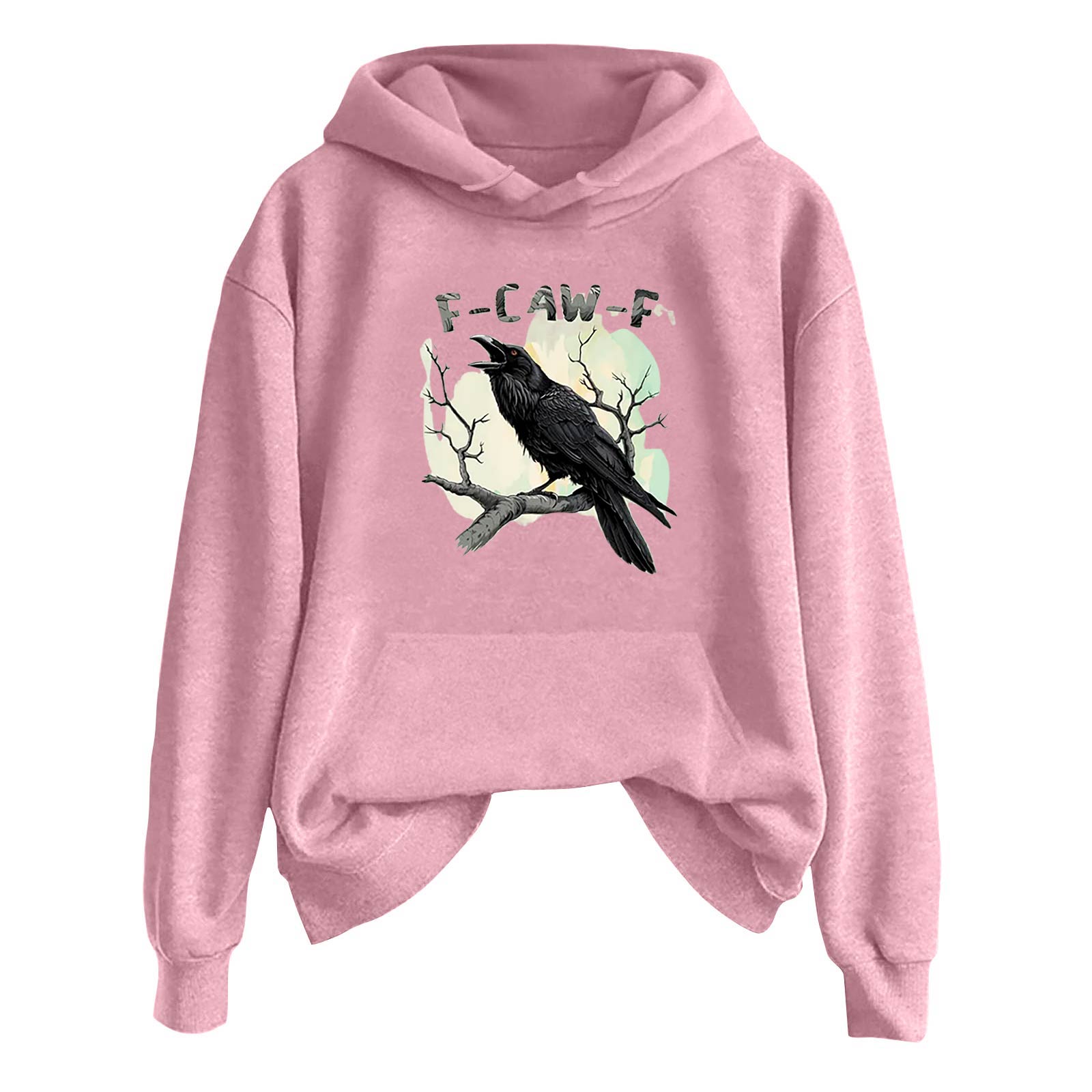 

Women s Fashionable Casual Long Sleeve Hooded Printed Sweatshirt XL розовый