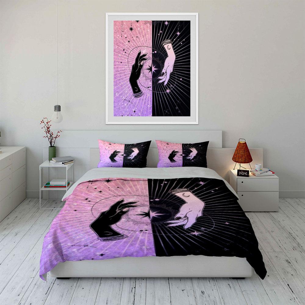 Mystic Hands Decor Set Soft Comfortable Duvet Cover Bedding Set Included 1*Duvet Cover & 2*Pillowcases, Gift