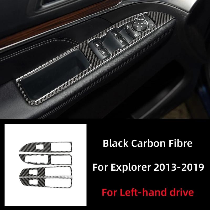 

For Ford Explorer 2013-2019 Carbon Fiber Car Windows Lift Control Panel Decoration Cover Sticker Decal Interior Car Accessories