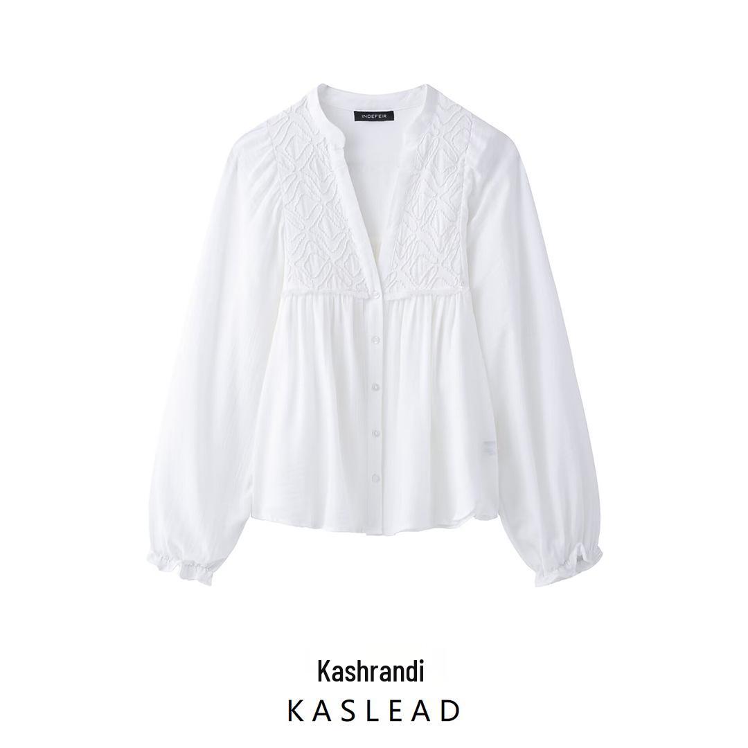 

Spring 2025 European & American Style Women s Embroidered V-Neck Top XS